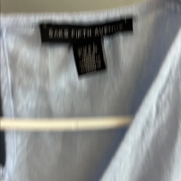 Saks Fifth Avenue Light Blue Midi Dress with Embroidered Sleeves - Picture 3 of 8